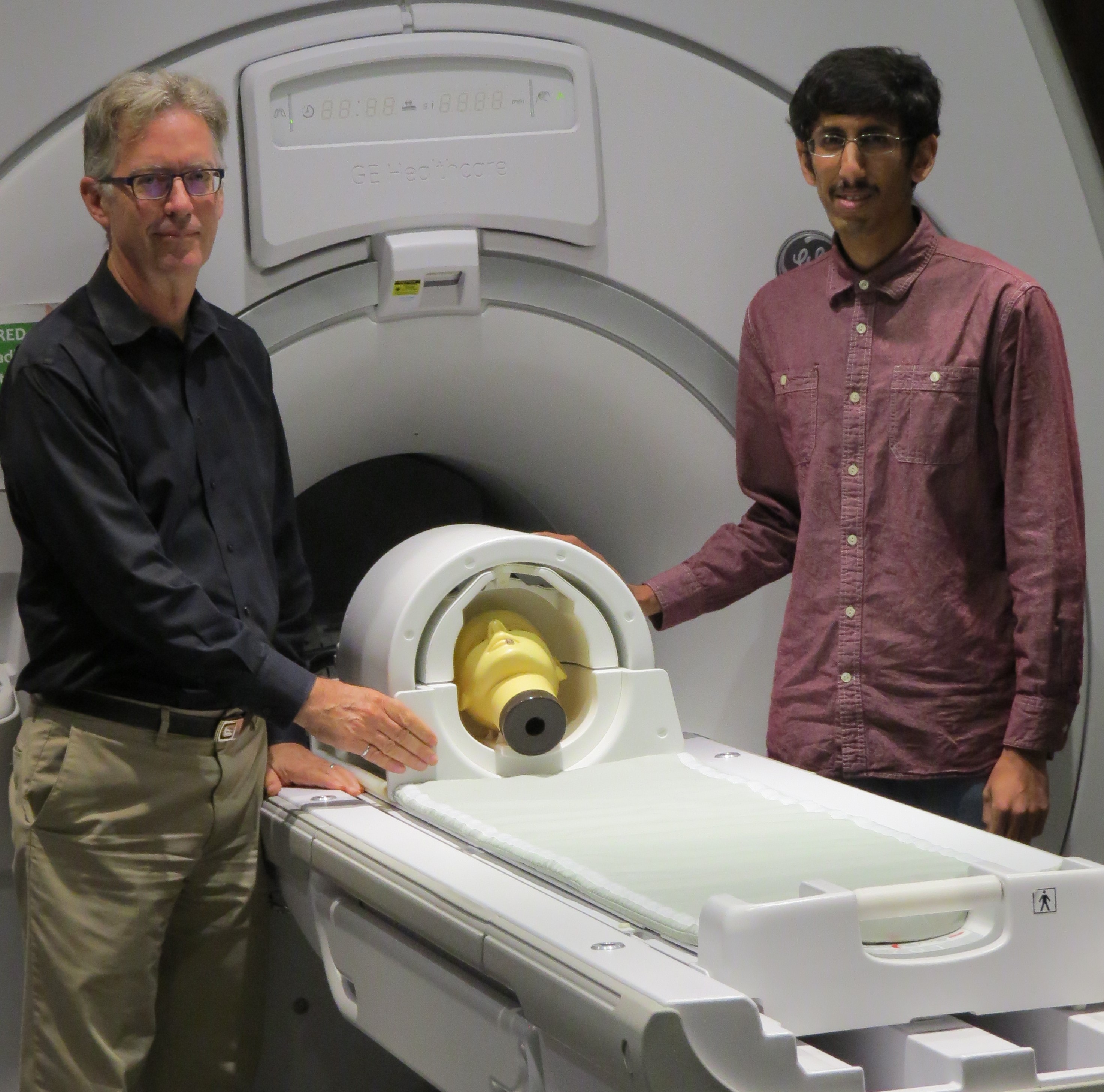 At the scanner.